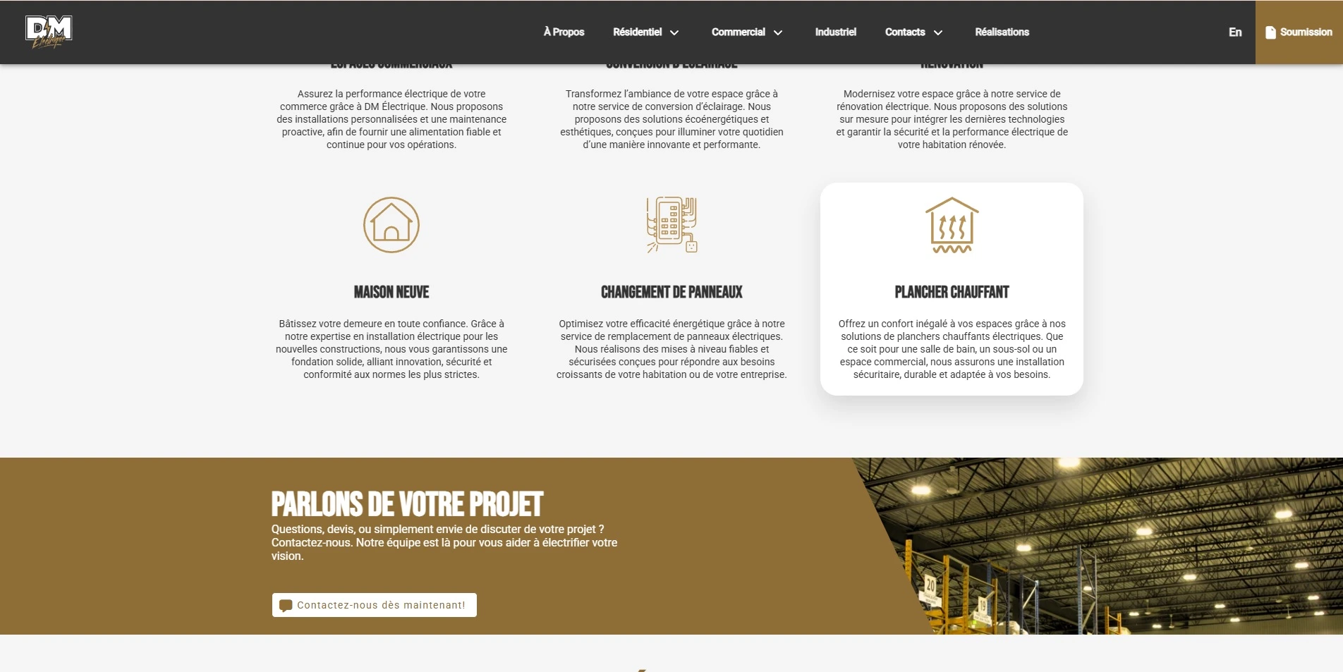 D.M. Électrique — Entrepreneur électricien · Québec